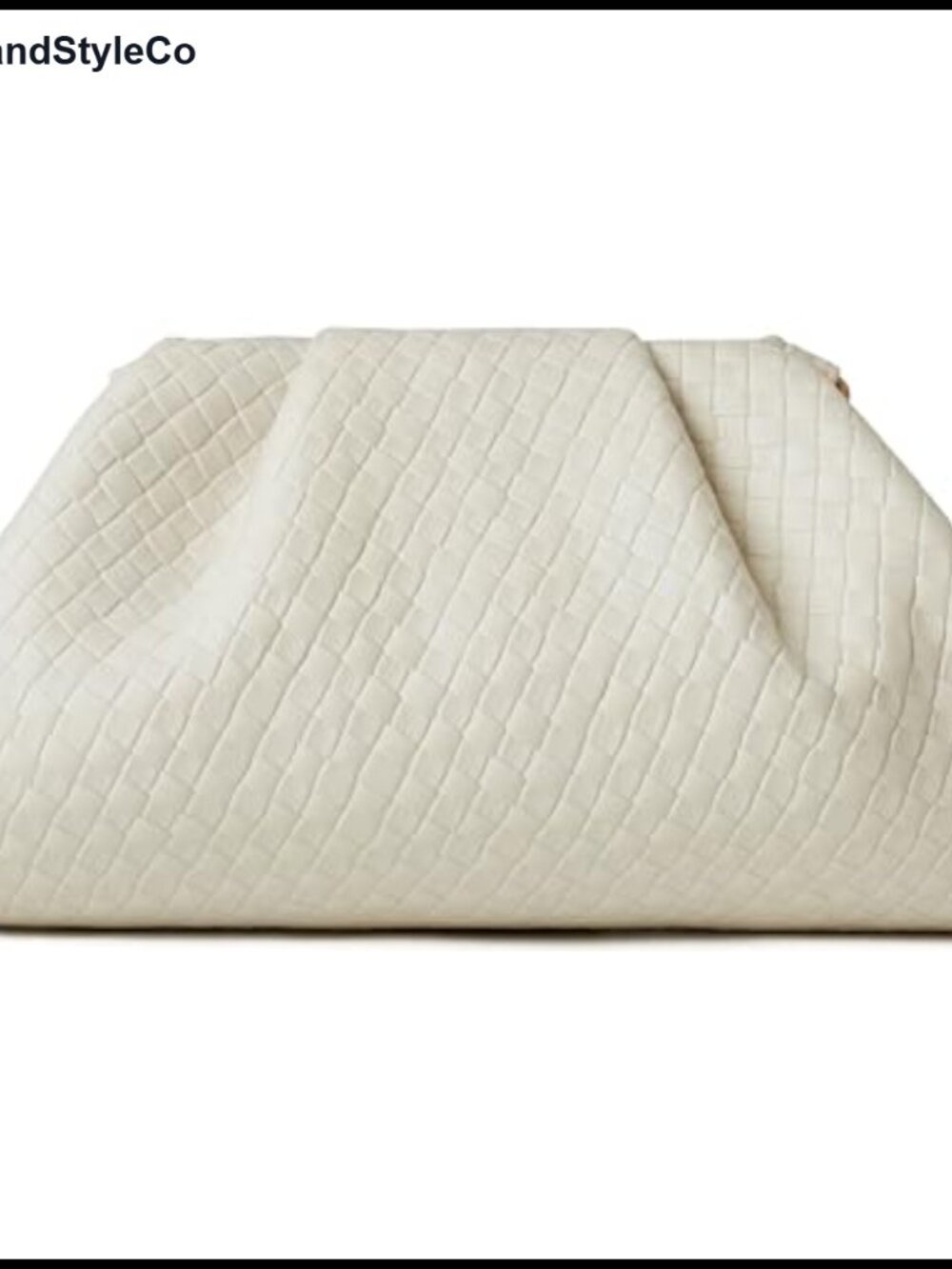 Women's Woven Evening Bag Ruched Dumpling Clutch Purse Detachable Chain